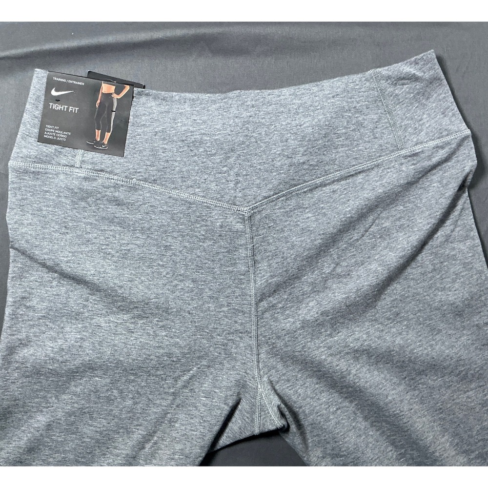 Nike Dri-FIT Gray Orange Swoosh Cropped Leggings Womens XL New With Tags - Picture 11 of 11